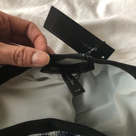 BCBG Georgette Strapless Pleated Dress - Picture 5 of 6